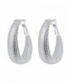 Doinshop New Fashion Women Eardrop Hoops Silver Dangle Earring Ellipse Earrings - CZ11XIYZWOV