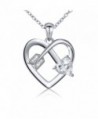 S925 Sterling Silver Cupid's Love Arrow Braveheart Love Heart Pendant Necklace-18 inches - CK1820RWK0U