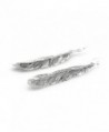 Feather Dangle Earrings Sterling Silver