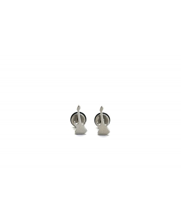 Chelsea Jewelry Basic Collections Guitar shaped Stud screw-back Earrings - Stainless Steel - C712EET0OI7