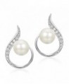 Delicin Jewelry Teardrop White Simulated Pearl Bridal Stud Earrings - C417YEE5DTL