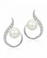Delicin Jewelry Teardrop White Simulated Pearl Bridal Stud Earrings - C417YEE5DTL