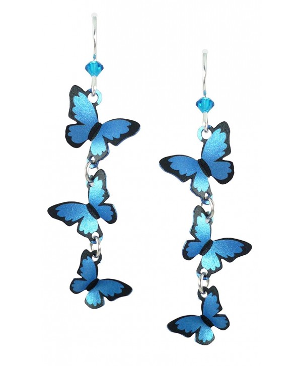 Sienna Sky Cascading 3D Blue Morpho Butterfly Earrings 1786 - C911FOS6ECN