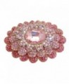 TTjewelry Sweet Pink 3 Layer Flower Austria Crystal Gold-tone Large Brooch - CJ129X303DF