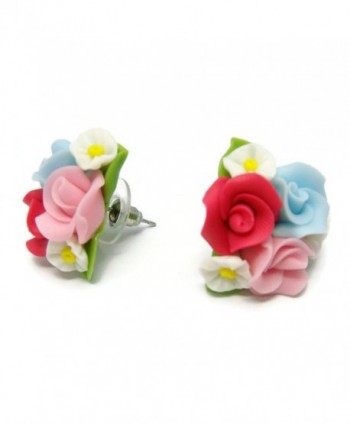 CHADADA Jewelry Classic Porcelain Rose Post Stud Earrings For Women - CA12NV86PC6