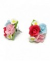 CHADADA Jewelry Classic Porcelain Rose Post Stud Earrings For Women - CA12NV86PC6