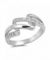 White CZ Link Knot Fashion Ring New .925 Sterling Silver Band Sizes 5-9 - CK12G76IN7T