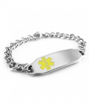 MyIDDr - Pre-Engraved & Customizable Hypoglycemia Medical Alert ID Bracelet- Yellow Symbol - CQ116JREOW5