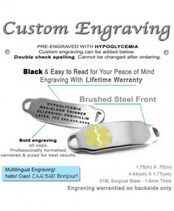MyIDDr Pre Engraved Customizable Hypoglycemia Bracelet