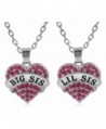 Matching Crystal Necklace Sisters Friends - Dark Pink Crystals - C0126KO13VV