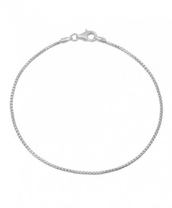 925 Sterling Silver Nickel-Free 1.2mm Round Box Chain Necklace Made in Italy + Bonus Polishing Cloth - CZ17Z4UDMM0