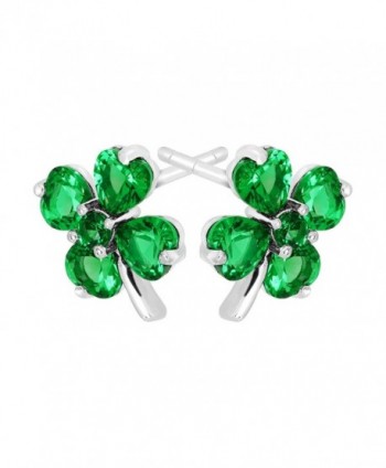 Shamrock Clover Earrings Zirconia Sterling