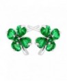 Shamrock Clover Earrings Zirconia Sterling