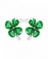 Shamrock Clover Earrings Zirconia Sterling