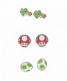 Nintendo Super Mario Bros - Yoshi- Egg & Mushroom Stud Earrings | 3 Pair Set - CG12O6O5RT0