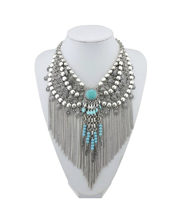 BOCAR Statement Tassel Jewelry Boho Pendant Chain Necklace for Women - C4182DG49GQ