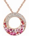 Multi Stone Swarovski Elements Crystal Necklace - Pink - CO120TOHFA5