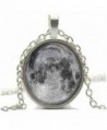 CHOP MALL Moon Pendant Necklace Full Moon Galaxy Glass Cabochon Necklace - CB11U5SB5FD