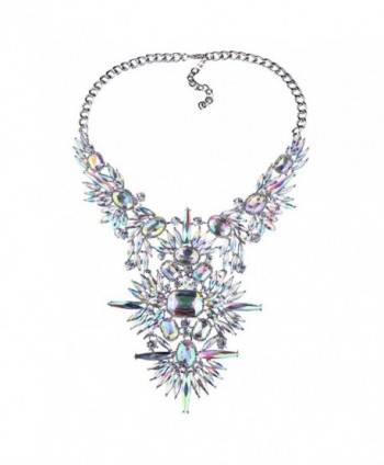 NABROJ 2 Colors 1 PC Women Statement Necklace Crystal Bib Collar Choker Novelty Jewelry With Gift Box - Crystal - CH18672XG4U