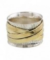 NOVICA .925 Sterling Silver Brass Band Ring 'Crisscrossing Grace' - CM18638EC24
