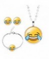 Emoji Jewelry Set w/ Earrings Bracelet And Necklace by Mammoth Sales - CI12KTDA611