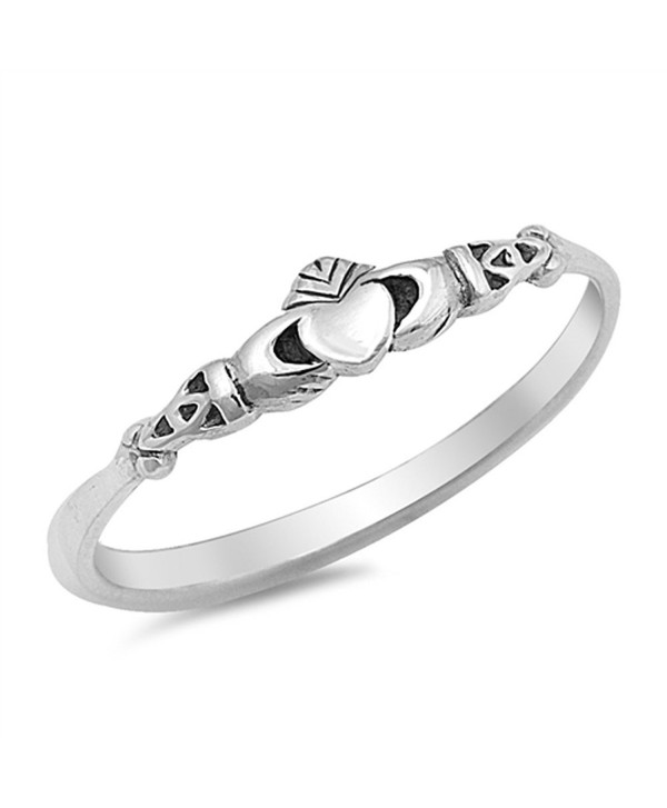 Claddagh Heart Celtic Beautiful Ring New .925 Sterling Silver Band Sizes 2-10 - CN12GTVPESD
