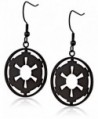 Star Wars Jewelry Imperial Symbol Stainless Steel Black IP Dangle Drop Earrings - C411R99SR5H