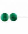 Trustmark 14k White Gold 8mm Natural Green Malachite Ball Stud Earrings - CX11KO9E3L1
