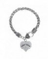 Army Mom Clear Crystal Heart Charm Bracelet Women Jewelry - CB12G8GSOKJ