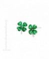 Shamrock Clover Earrings Zirconia Sterling in Women's Stud Earrings