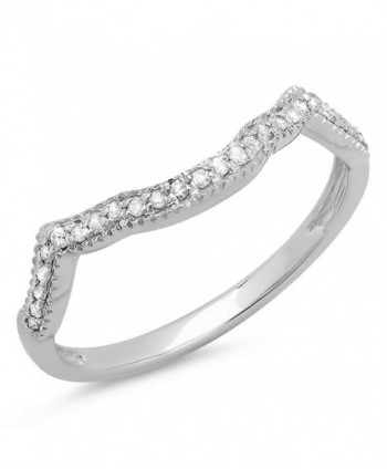 0.15 Carat (ctw) Sterling Silver Round Real Diamond Ladies Wedding Stackable Matching Band Guard Ring - CN11GSTO4GF