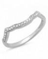 0.15 Carat (ctw) Sterling Silver Round Real Diamond Ladies Wedding Stackable Matching Band Guard Ring - CN11GSTO4GF