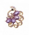 Brooch Jewelry Rhinestones Crystal Gem Bling Novelty Fashion Pin - Peacock Purple - CM187QLQ5UC
