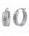 Sterling Silver Diamond Hoop Earrings (1/10 cttw) - C111B7XJCAJ