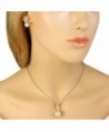 EleQueen Simulated Necklace Earrings Silver tone in Women's Jewelry Sets