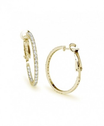 Flashed Sterling Zirconia Clutchless Earrings in Women's Hoop Earrings
