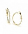 Flashed Sterling Zirconia Clutchless Earrings in Women's Hoop Earrings