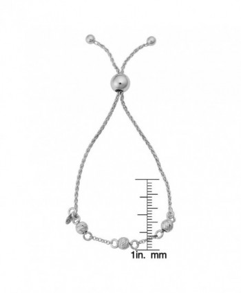 Sterling Silver Diamond cut Adjustable Bracelet in Women's Link Bracelets