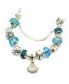 European Bracelet Seashell Starfish Aquamarine