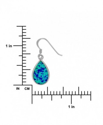 Sterling Silver Synthetic Teardrop Earrings