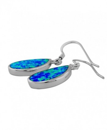 Sterling Silver Synthetic Teardrop Earrings in Women's Drop & Dangle Earrings