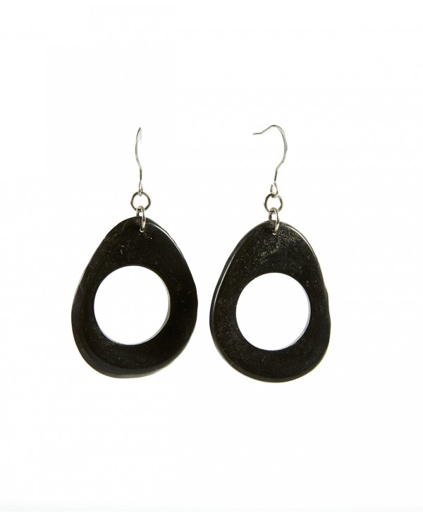 Tagua Hoop Earring in Black - C6186ACAURH