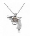 Revolver Pearl Cages- Beads Cage- Revolver Pistol Gun Locket Necklace- Open Pendant - CS1843N7XIU