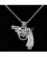 Revolver Pistol Locket Necklace Pendant