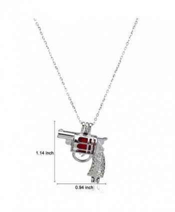 Revolver Pistol Locket Necklace Pendant in Women's Lockets