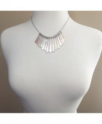 Boutique Necklace Earring Tri Tone Hammered