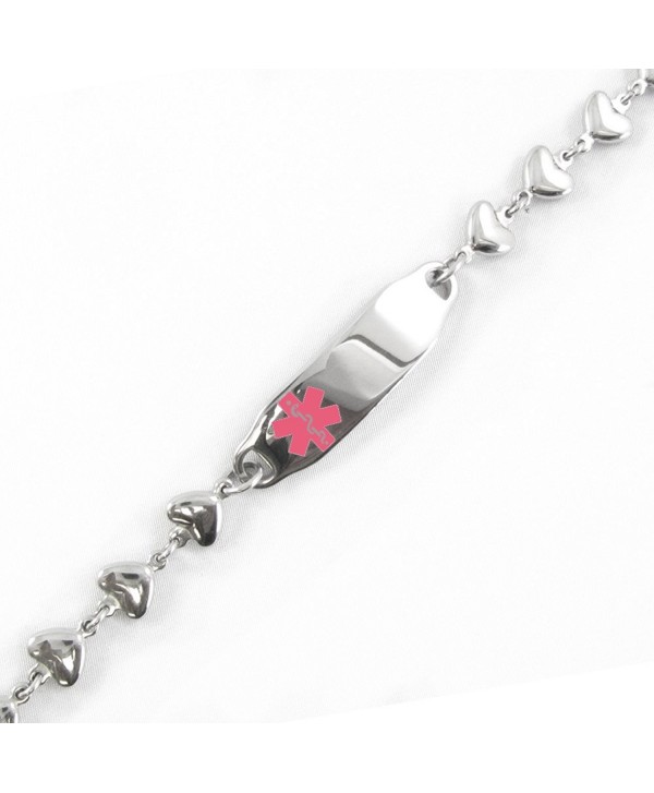 MyIDDr - Medical ID Bracelet- HEART CHAIN- Free Medical Alert Card Incld. - CJ11CJ7TWEJ