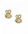 chelseachicNYC Handcrafted Brushed Metal Bumble Bee Stud Earrings - C712H6X0HUX