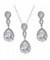 EVER FAITH Wedding 8-Shape Zircon Jewelry Set Austrian Crystal - Clear Silver-Tone - CW11J2EUXEF