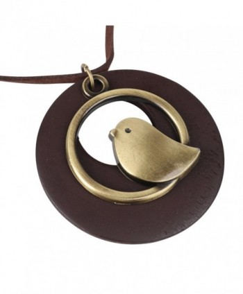 QIAONAI Pendant Handmade Jewelry Leather - Coffee - C1183D6N9UR
